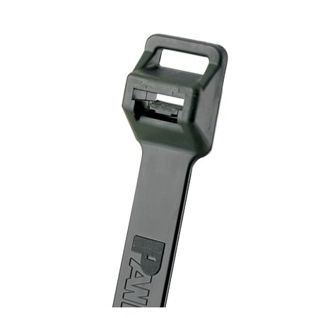 Panduit Cable Tie, 28-1/2 in L, 8 in Max Bundle Dia., Black, Nylon 6/6, 250 lb Strength, 25 PK PLT8EH-Q0